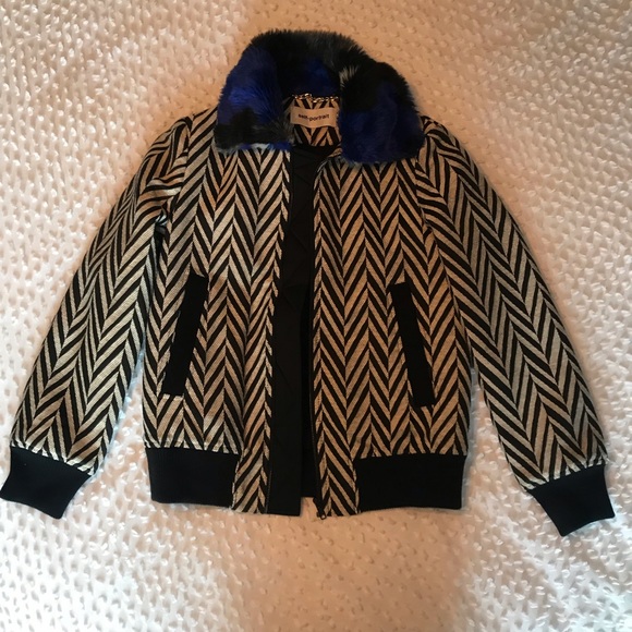 Self-Portrait Faux Fur-trimmed Bomber Jacket - Picture 7 of 8